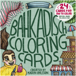 BahKadisch Coloring Cards Green ryhmässä Askartelu ja Harrastus / Kirjat / Aikuisten värityskirjat @ Pen Store (131516)