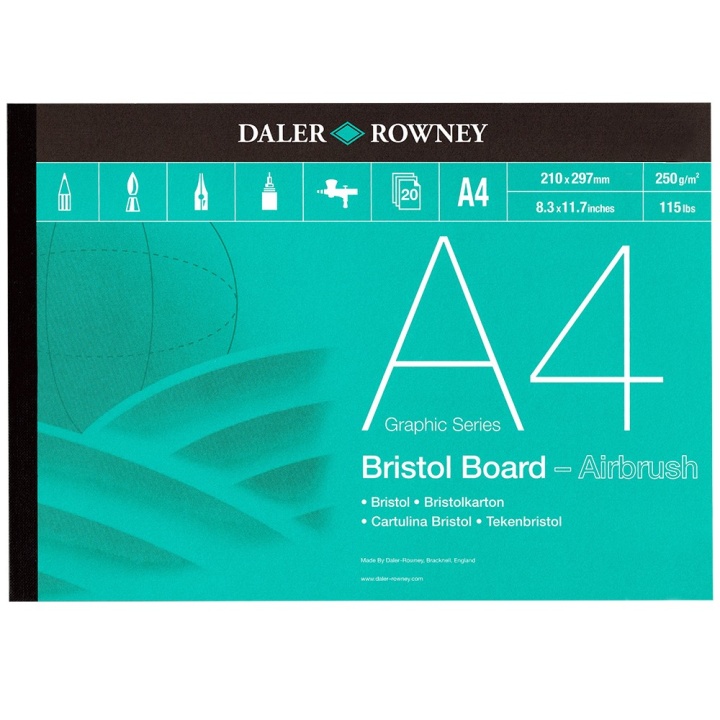 Bristol Board A4 ryhmässä Paperit ja Lehtiöt / Taiteilijalehtiöt / Luonnos- ja piirustuslehtiöt @ Pen Store (101455)