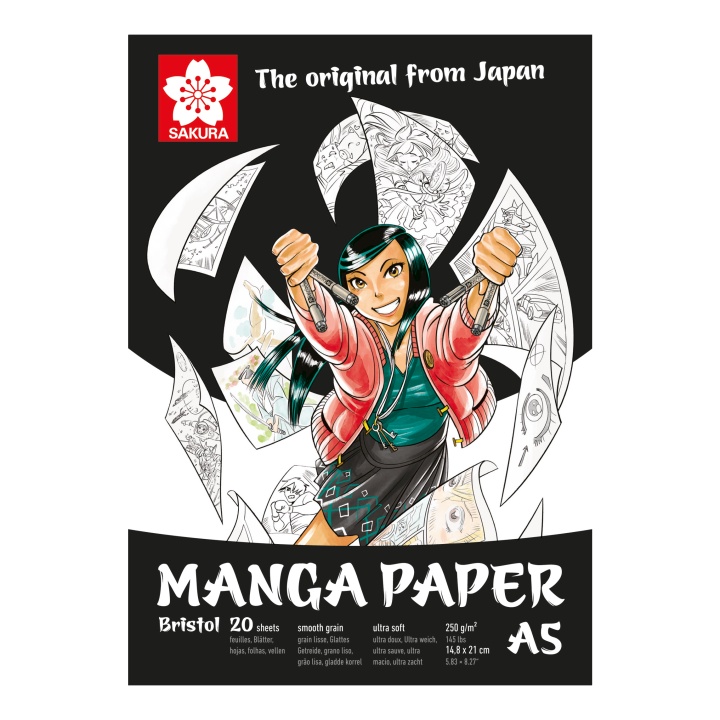Manga Drawing Pad A5 ryhmässä Paperit ja Lehtiöt / Taiteilijalehtiöt / Luonnos- ja piirustuslehtiöt @ Pen Store (103850)