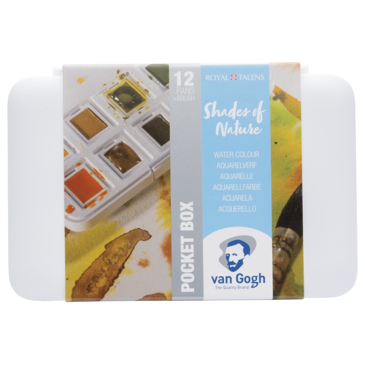 Pocket Box Akvarellivärit Nature 12-setti ryhmässä Taiteilijatarvikkeet / Taiteilijavärit / Akvarellivärit @ Pen Store (104065)