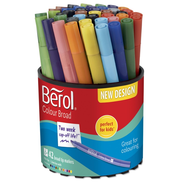 Colour Broad Tip 42 kpl (3 vuota+) ryhmässä Kids / Lastenkynät / Lasten tussit @ Pen Store (104846)