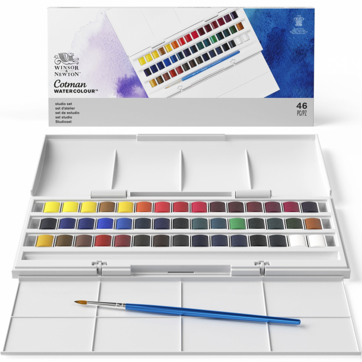 Cotman Akvarelliväri Studio setti 45 ½ - Kuppia ryhmässä Taiteilijatarvikkeet / Taiteilijavärit / Akvarellivärit @ Pen Store (107242)