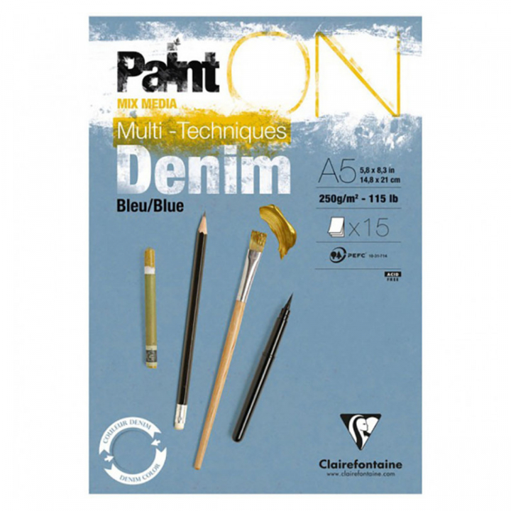 Paint'ON Taiteilijalehtiö Blue Denim A5 ryhmässä Paperit ja Lehtiöt / Taiteilijalehtiöt / Akryylilehtiöt @ Pen Store (127406)
