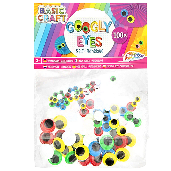 Googly Eyes Colour 100-pack Self-adhesive ryhmässä Askartelu ja Harrastus / Askartelu / Tee se itse @ Pen Store (129322)