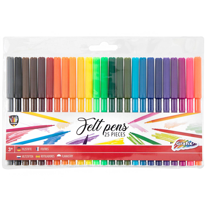 Felt Pens 25-set ryhmässä Kids / Lastenkynät / Lasten tussit @ Pen Store (129336)