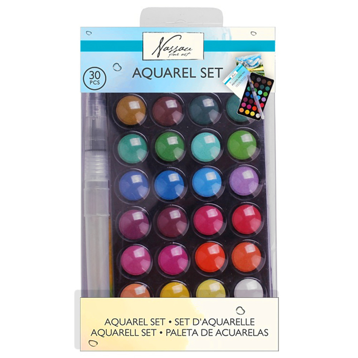 Aquarel 28-set + accessories ryhmässä Taiteilijatarvikkeet / Taiteilijavärit / Akvarellivärit @ Pen Store (129361)