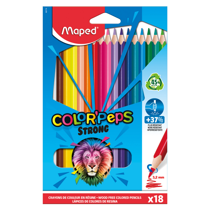 Värikynät Color Peps Strong 18 kpl ryhmässä Kids / Lastenkynät / Lasten värikynät @ Pen Store (129638)