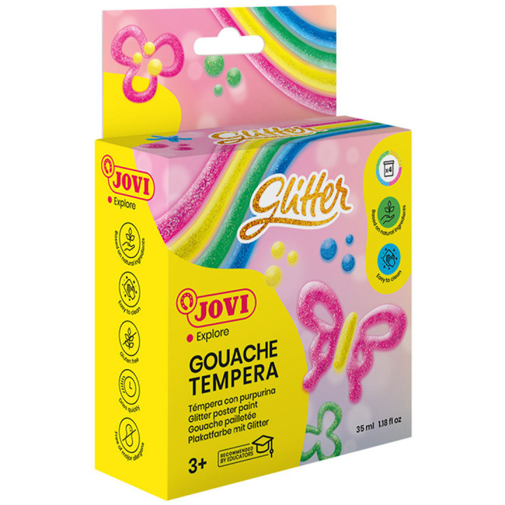 Gouassiväri 4x35 ml Glitter-värit (3 vuotta+) ryhmässä Kids / Lasten askartelu ja värit / Lasten värit @ Pen Store (131141)