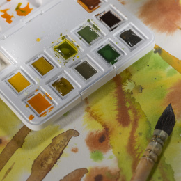 Pocket Box Akvarellivärit Nature 12-setti ryhmässä Taiteilijatarvikkeet / Taiteilijavärit / Akvarellivärit @ Pen Store (104065)