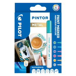 Pintor Fine 6 kpl Metalli ryhmässä Kynät / Taiteilijakynät / Maalitussit @ Pen Store (109498)