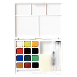 Koi Water Colors Pocket Field Sketch Box 12 + Brush ryhmässä Taiteilijatarvikkeet / Taiteilijavärit / Akvarellivärit @ Pen Store (125610)