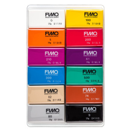 FIMO Professional Muovailusavi 12 kpl Basic colours ryhmässä Askartelu ja Harrastus / Askartelu / Muovailusavi @ Pen Store (126646)