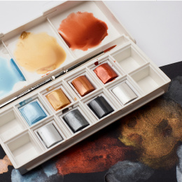 Cotman Akvarelliväri Metallic Set 8 ½ - Kuppia ryhmässä Taiteilijatarvikkeet / Taiteilijavärit / Akvarellivärit @ Pen Store (129129)