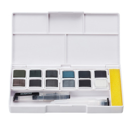 Tinted Charcoal Paint Pan Set 12 puolikuppia  ryhmässä Taiteilijatarvikkeet / Taiteilijavärit / Akvarellivärit @ Pen Store (129568)