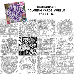 BahKadisch Coloring Cards Purple ryhmässä Askartelu ja Harrastus / Kirjat / Aikuisten värityskirjat @ Pen Store (131515)
